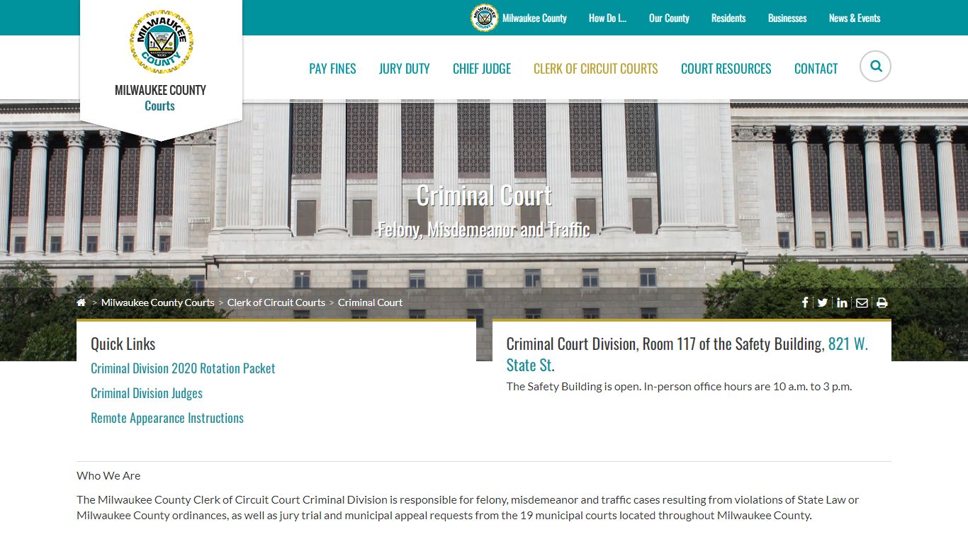 Criminal Court - Milwaukee County